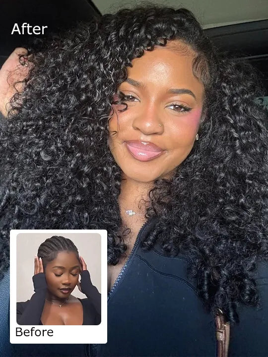 Burmese Curly Crochet Hair Designed for Miracle Knots Boho Braids Time-Saving Human Hair Extensions - KissLove Hair