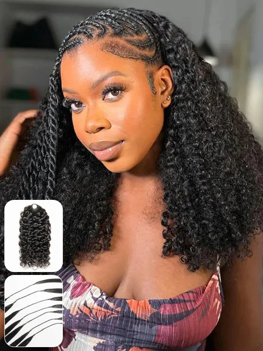 Human Hair Kinky Curly Knotless Crochet Extensions For Boho Braiding - KissLove Hair