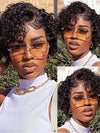 Pre Styled Pixie Curly Hair 4x4 Glueless Short Cut Side Part Lace Wig 100% Human Hair