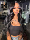 3D Body Wave Wig With Curtain Bangs 5x5 HD Lace Wigs 14A Virgin Human Hair Wigs