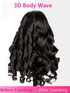 3D Body Wave Wig With Curtain Bangs 5x5 HD Lace Wigs 14A Virgin Human Hair Wigs