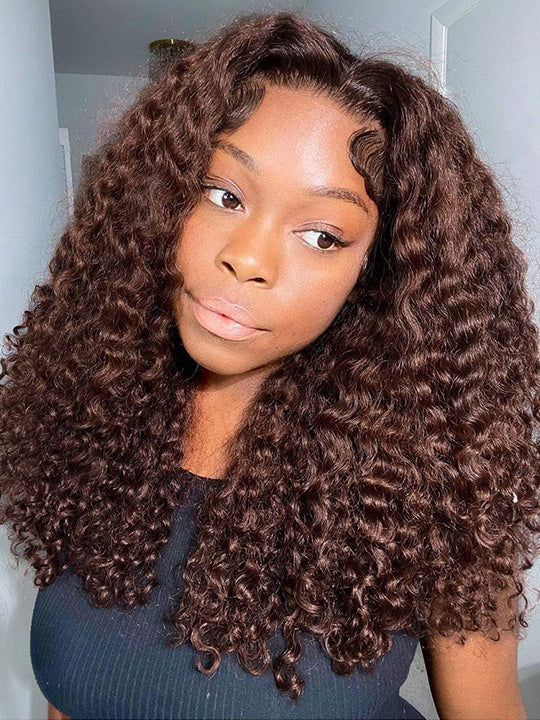 [Flash Deal] Invisi Drawstring 360 Lace Wig Dark Brown Water Wave Pre Everything Glueless Wig