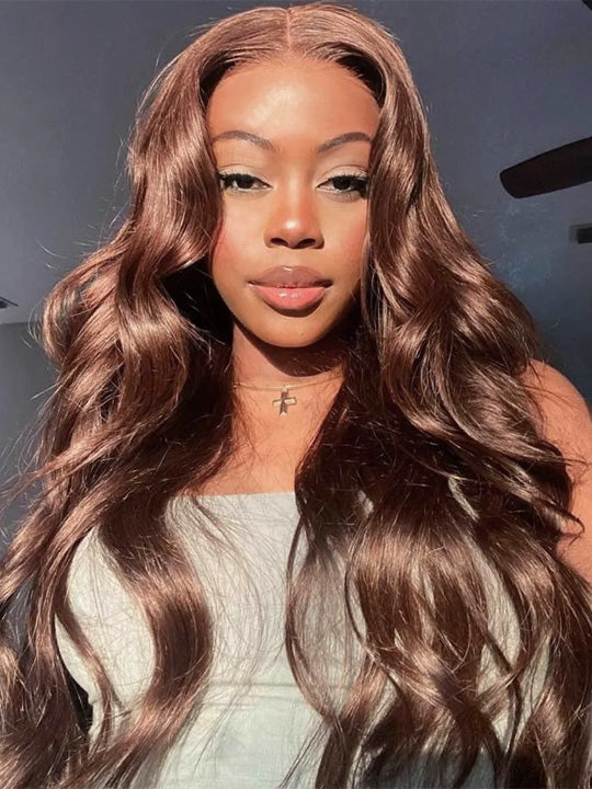 Kisslove Pre-Everything Upgraded Chocolate Brown Wig 3D Body Wave 360 Lace Wigs Human Hair - KissLove Hair