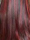 Dark Red Highlight Loose Body Wave 13x6 Full Lace Frontal Wig With Face Framing Layers