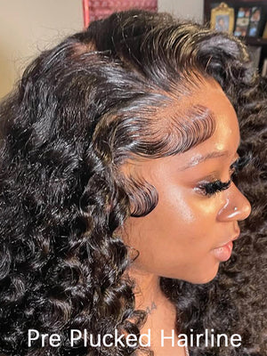 Deep Wave 13x6 Lace Front Wig Pre Plucked Ear to Ear Lace Frontal Human Hair Wigs - KissLove Hair