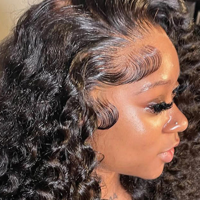 Deep Wave 13x6 Lace Front Wig Pre Plucked Ear to Ear Lace Frontal Human Hair Wigs - KissLove Hair
