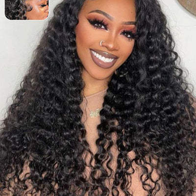 Deep Wave 13x6 Lace Front Wig Pre Plucked Ear to Ear Lace Frontal Human Hair Wigs - KissLove Hair