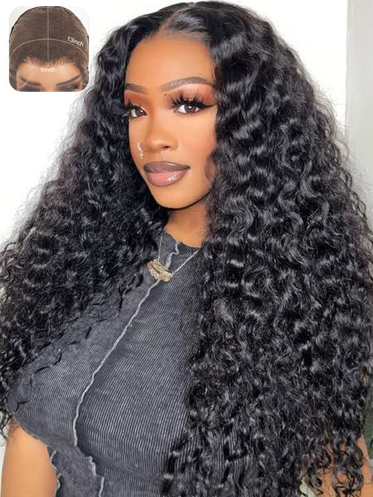 Deep Wave 13x6 Lace Front Wig Pre Plucked Ear to Ear Lace Frontal Human Hair Wigs - KissLove Hair