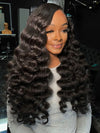 250% Density Double Drawn Loose Deep Wave Wig Pre Plucked Full Ends Glueless Human Hair Wigs