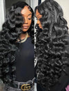250% Density Double Drawn Loose Deep Wave Wig Pre Plucked Full Ends Glueless Human Hair Wigs