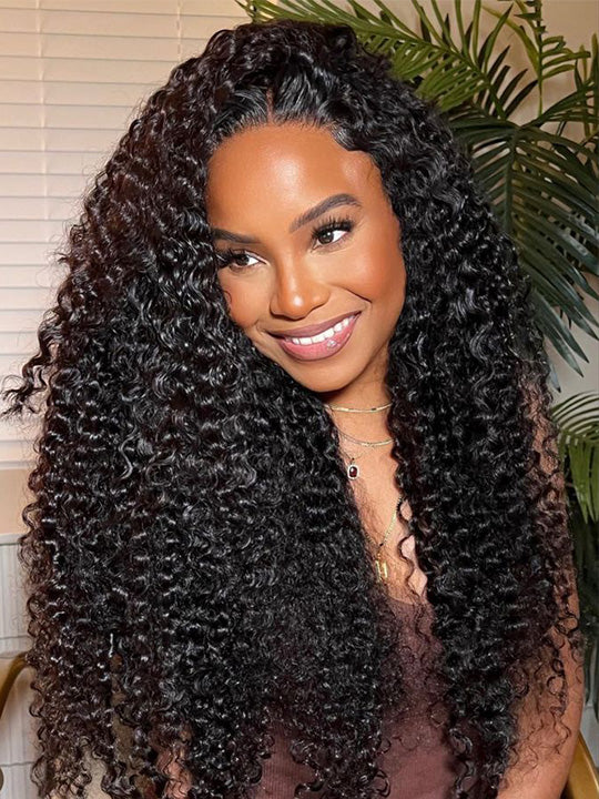 Double Drawn Water Wave Wig High Density Parting Max Full Lace Frontal Human Hair Wigs