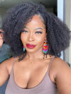 [4C Wig] Bleached Knots Afro Kinky Curly Wig with Kinky Edge Hairline Invisi-Drawstring Wig