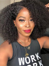 [3 In 1 Half Wig] 4C Kinky Edge Afro Curly Flip Over Pull Go Drawstring Protective Half Wig Beginner Friendly