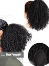 [3 In 1 Half Wig] 4C Kinky Edge Afro Curly Flip Over Pull Go Drawstring Protective Half Wig Beginner Friendly