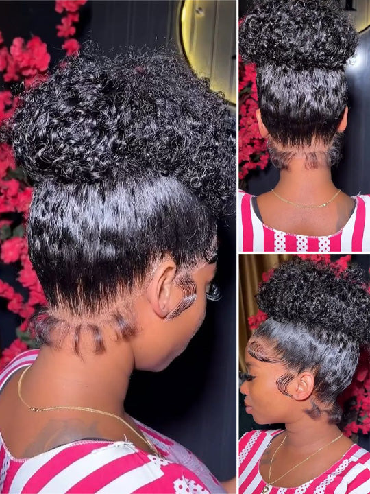 Transparent Full Lace Wig 180% Density Kinky Curly Brazilian Virgin Human Hair - KissLove Hair
