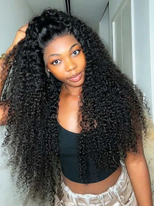 Transparent Full Lace Wig 180% Density Kinky Curly Brazilian Virgin Human Hair - KissLove Hair