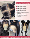 Brazilian Straight Hair Full Lace Wig Transparent Lace Invisi Drawstring Glueless Human Hair Wigs - KissLove Hair