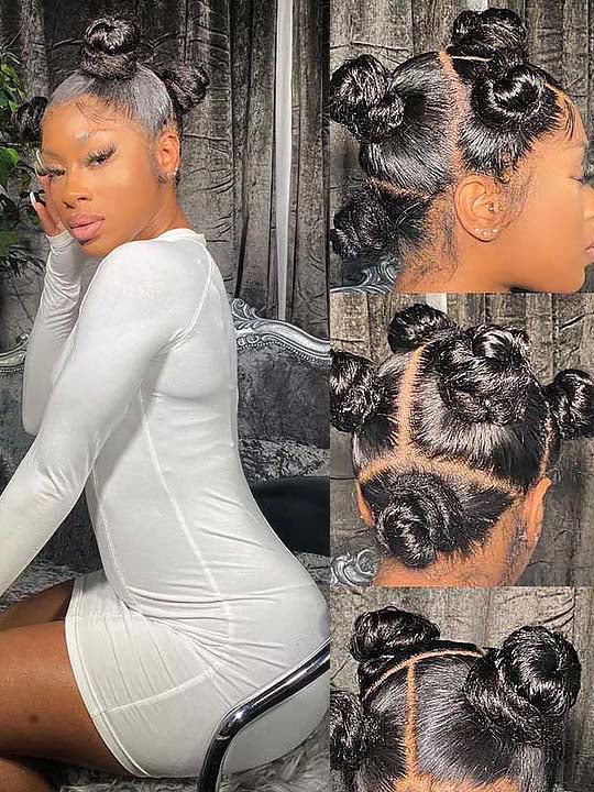 Brazilian Straight Hair Full Lace Wig Transparent Lace Invisi Drawstring Glueless Human Hair Wigs - KissLove Hair