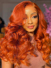 13x6 HD Full Lace Frontal Wig Ginger Color 3D Body Wave Brazilian Human Hair Lace Wigs - KissLove Hair