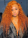 Deep Wave Ginger Orange 360 Lace Frontal Wig Pre Plucked Human Hair Wigs - Kisslove Hair