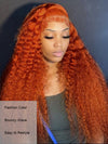 Deep Wave Ginger Orange 360 Lace Frontal Wig Pre Plucked Human Hair Wigs - Kisslove Hair