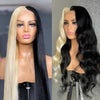 Half 613 Blonde Half Red Hair Bone Straight 5x5/13x4 Lace Human Hair Wigs 180% Density - KissLove Hair