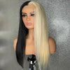 Half 613 Blonde Half Red Hair Bone Straight 5x5/13x4 Lace Human Hair Wigs 180% Density - KissLove Hair