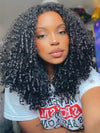 [3 In 1 Half Wig] Burmese Curly Glueless Half Wig With Elastic Drawstring Seamless Flip Over Wig