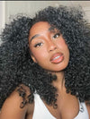 [3 In 1 Half Wig] Burmese Curly Glueless Half Wig With Elastic Drawstring Seamless Flip Over Wig