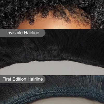 [3 In 1 Half Wig] 4C Kinky Edge Afro Curly Flip Over Pull Go Drawstring Protective Half Wig Beginner Friendly - KissLove Hair