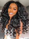 [3 In 1 Half Wig] Kinky Edge Kinky Straight Hair Beginner Friendly Glueless Drawstring Cap Half Wig