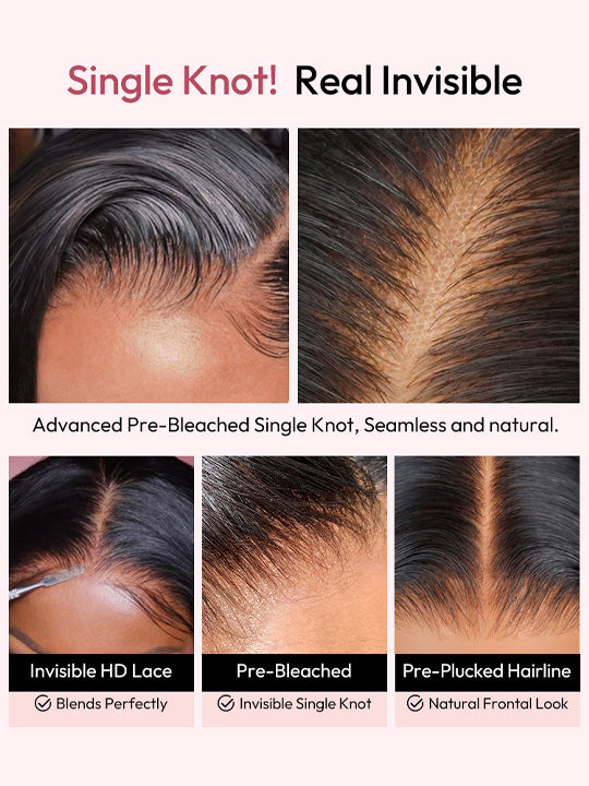 KissLove Pre Styled Flexible Fit Invisi-Drawstring 360 Lace Wig Body Wave High Bun Style Wig with Bangs