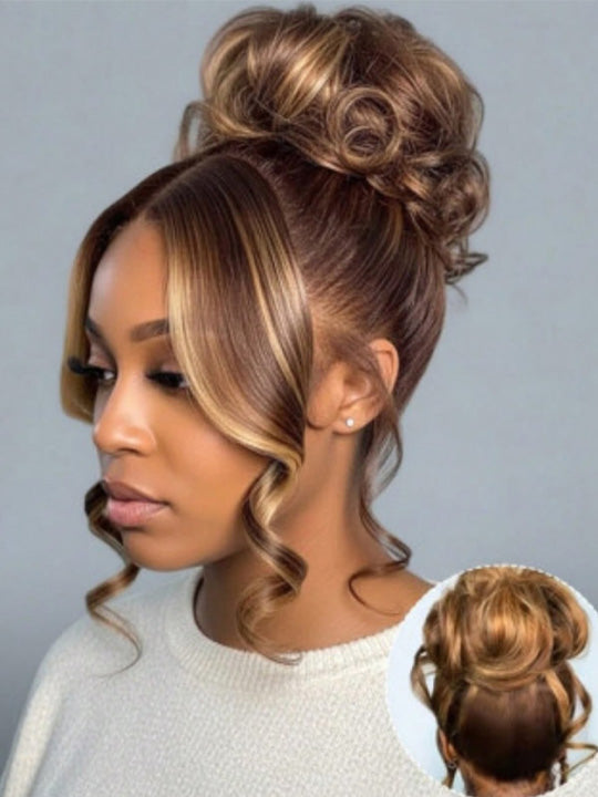 Kisslove Honey Blonde Highlights Body Wave Invisi-Drawstring Snug Fit 360 Lace Wig Glueless Human Hair Wigs - Kisslove Hair