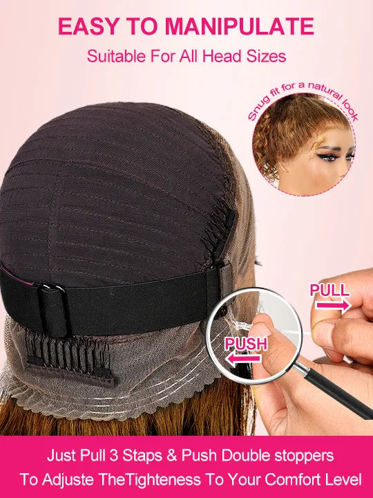 Kisslove Upgraded Invisi-Drawstring 360 Lace Wig Deep Wave Brown Highlights Human Hair Wigs - Kisslove Hair
