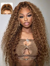 Kisslove Upgraded Invisi-Drawstring 360 Lace Wig Deep Wave Brown Highlights Human Hair Wigs - Kisslove Hair