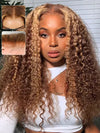 Kisslove Upgraded Invisi-Drawstring 360 Lace Wig Deep Wave Brown Highlights Human Hair Wigs - Kisslove Hair