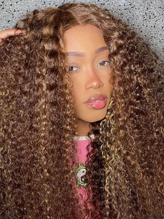 Highlight Wig Deep Wave Full 13x6 Lace Frontal Virgin Human Hair Wigs - KissLove Hair