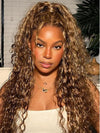 Kisslove Pre-bleached Knots Water Wave Highlight 360 Lace Wig With Invisi-Drawstring Cap