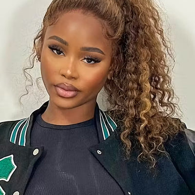 Honey Blonde Highlight Water Wave 13x6 Lace Frontal Wig Bleached Bye Bye Knots Glueless Lace Wigs - KissLove Hair