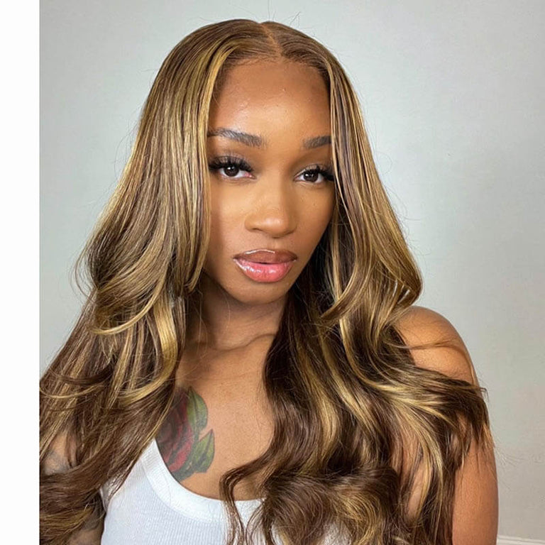 [Influencer] Wear & Go 24inch 5x5 HD Lace Wig P4/27 Highlight Wig 250% Density