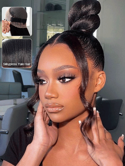 Kisslove Light Yaki Straight Hair Invisi-Drawstring 360 Lace Wig Pre-Everything Glueless Wigs - Kisslove Hair