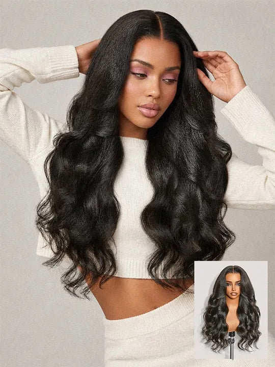 Kisslove Kinky Body Wave Put On & Go 7x5 & 13x6 Pre-Everything Glueless Human Hair Wig - KissLove Hair