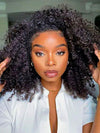 [3 In 1 Half Wig] Drawstring Cap Kinky Curly Hair Afforadble Glueless Human Hair Wigs