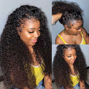 Kinky Curly Lace Front Wigs 13x4 HD Lace Frontal Wigs KissLove 14A Double Drawn Hair - KissLove Hair