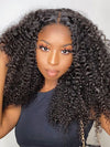 Double Drawn Kinky Curly Glueless 5x5 HD Lace Closure Wig Brazilian Human Hair Wigs - KissLove Hair