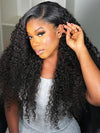 Kinky Curly Hair 13x6 Lace Frontal Wig Pull Go Drawstring Transparent Lace Frontal Wigs - KissLove Hair