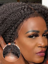 [4C Wig] Bleached Knots Afro Kinky Curly Wig with Kinky Edge Hairline Invisi-Drawstring Wig