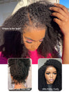 [4C Wig] Bleached Knots Afro Kinky Curly Wig with Kinky Edge Hairline Invisi-Drawstring Wig