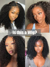 [4C Wig] Kinky Edge Kinky Curly/Kinky Straight Hair 6x4.5 Lace Front Wig Pre Everything Glueless Lace Wig