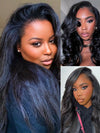 KissLove Glueless Invisi-Drawstring 360 Lace Wig Body Wave Pre Everything Kinky Edge Lace Frontal Wigs - KissLove Hair
